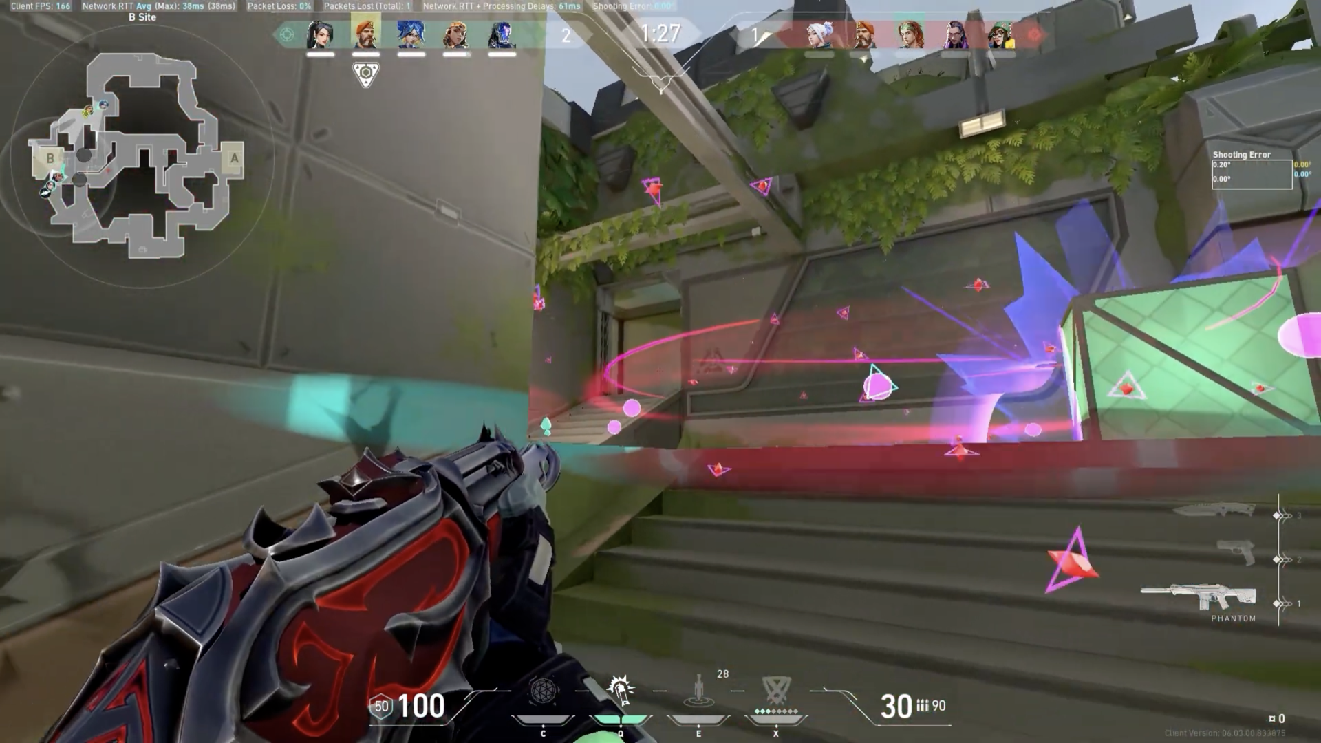 Valorant, live in a competitive match